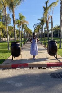 Aaleyah Wilson in Morocco outside hotel